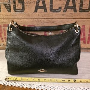 Coach Pebbled Leather Hobo Bag in Black